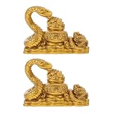 Angoily Figuras de Serpiente de Resina 2 Piezas Adornos para Sala y Escritorio Decoración Feng Shui para Año Chino Mini Estatuas Auspiciosas para Entrada y Oficina