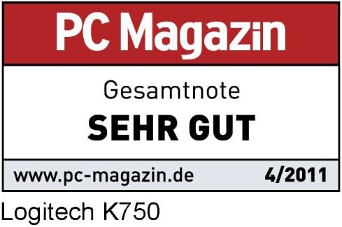 Logitech K750 Solar Klawiatura Bezprzewodowa dla systemu Windows, QWERTZ układ niemiecki - Czarny