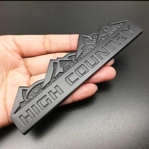 Image of Emblems for Car & Bike Metal Lo.go and Me.tal Lo.go, Auto Accessories for Car Emblem 3D Badge Auto Racing Sport Sticker Grand Tourer Decal. (HIGH Country Full Black Sticker)