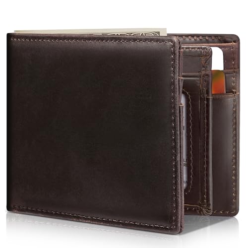 Image of Artpaxy Mens Wallet Bifold Genuine Leather RFID Blocking Wallet for Men with 1 ID Windows 13 Card Holders 2 cash pockets 1 Gift Box