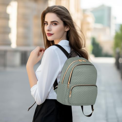 Image of ALAZA Gray Green Medium Backpack Purse for Women Travel Bag Fashion Daypack Back Pack Shoulder Bag