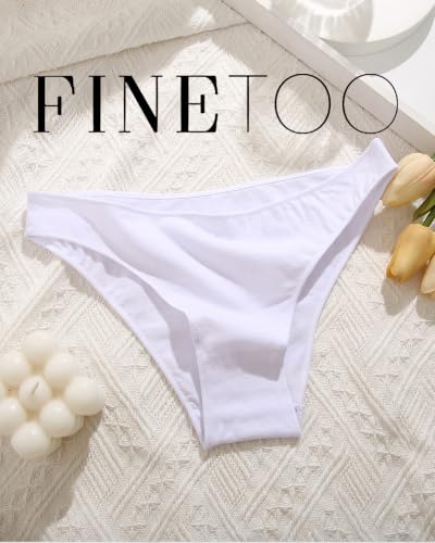 Image of FINETOO Cotton Underwear for Women Sexy Cheeky Bikini Panties Lingerie