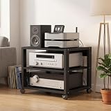 AUSKLEZU 3-stufiges Rollbares AV-Medienregal für Stereo und HiFi Geräte