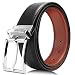 Produktbild OTISA Herren Gürtel LederGürtel Business Gürtel Cool Herrengürtel Jeansgürtel Metall Retro Breite Gürtel, Schwarz, 105CM