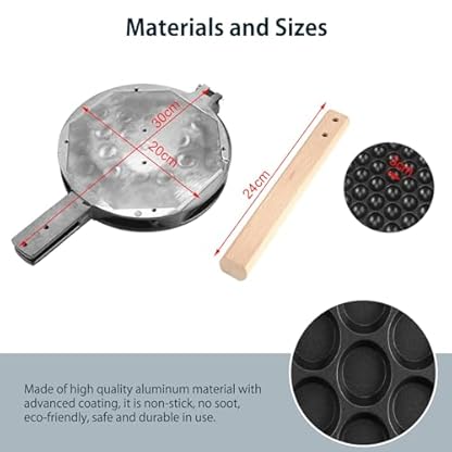 Fuerdich Waffeleisen Für Den Kommerziellen, Bubble Waffelbecher Aluminium Antihaft-Kochgeschirr Holz Waffeleisen Herzform Für Den Kommerziellen Heimgebrauch – Bild 6
