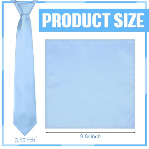 Image of Sureio 20 Pcs Men Tie and Pocket Square Set Satin Formal Solid Ties for Men Pocket Square Handkerchief for Wedding