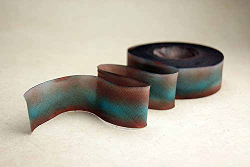 1/2" (12mm) Hand Dyed Silk Ribbon bias Cut 10 Yard Cutting - Color 509 Brown Aqua