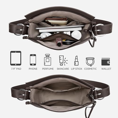 BOSTANTEN Shoulder Bag for Women Trendy Crossbody Purses Vegan Leather Handbag With Adjustable Strap4