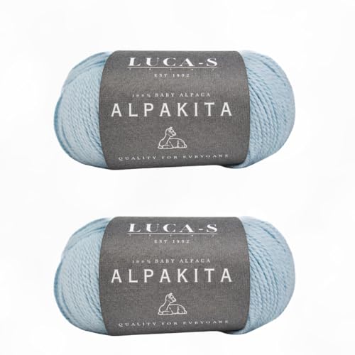 Luca-S ALPAKITA Baby Alpaca Yarn – 2 Skeins of 100% Super Soft DK Weight Yarn for Knitting & Crochet, 3.5 oz (100g), 274 yds (250m) Total, Luxorious Alpaca Knitting Wool