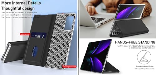 Image of WHITBULL Stylish Leather Case with Built-in Card Slot Flip Cover Compatible with Google Pixel 10 Pro Fold 5G (Black)