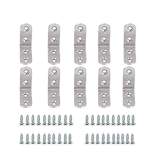 LMYTech 10 Pcs Équerre Angle INOX Support Équerre/Fixation Équerre/Equerre d'angle/Angle Droit Support/Supports Angulaires Droits/Supports à Angle Droit De 90 Degrés/40 * 40mm Livré avec Vis-Argent