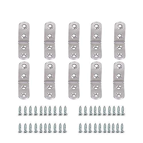 Pack of 10 Right Angle Brackets LMYTech 90 Degree Right Angle Brackets Stainless Steel Heavy Duty "L" Corner Brace 40mm*40mm Comes With Screws-Silver
