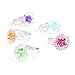 Colorful Assorted Gem Star Adjustable Rings with Heart Shape Display Case for Party Favors, Bridal Shower, Birthday, Adult & Children Size (36 Pack)