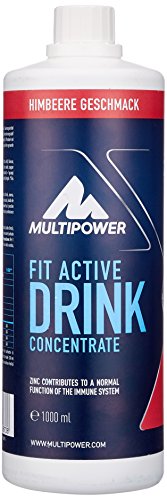 Multipower Fit Active Drink Konzentrat – Konzentrat zur Herstellung zuckerfreier Fitness Getränke für Sportler und zum Muskelaufbau – Himbeere Geschmack – 1 x 1 l