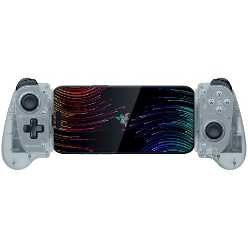 Razer Kishi V3 Phantom White - Mando móvil de tamaño Completo para Smartphones iPhone y Android - USB-C Plug-and-Play - Sticks analógicos Anti-Derive - 12 Botones - Haptics | Edición Phantom White