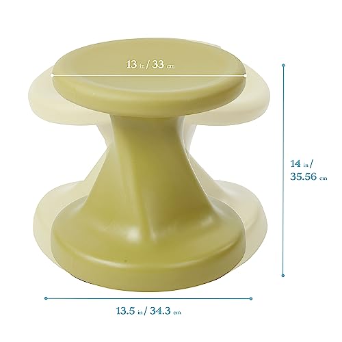 Image of ECR4Kids Twist Active Wobble Stool, 14in Seat Height, Classroom Furniture, Fern Green