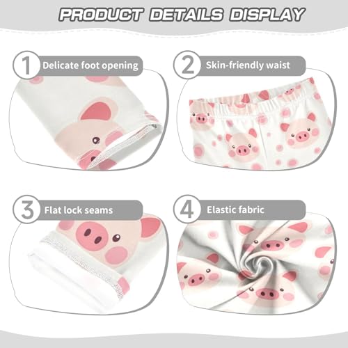 Cute Piggy Girls Leggings,Workout Leggings for Girls Toddler Athletic Legging Size for 3-10T3