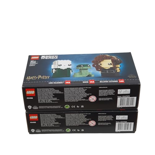 Lego Brickheadz Harry Potter, Hermione, Ron Weasley, Hagrid 4095 + Lord Voldemort, Nagini, Bellatrix Lestrange 40496 Set - Lego - Immagine 2