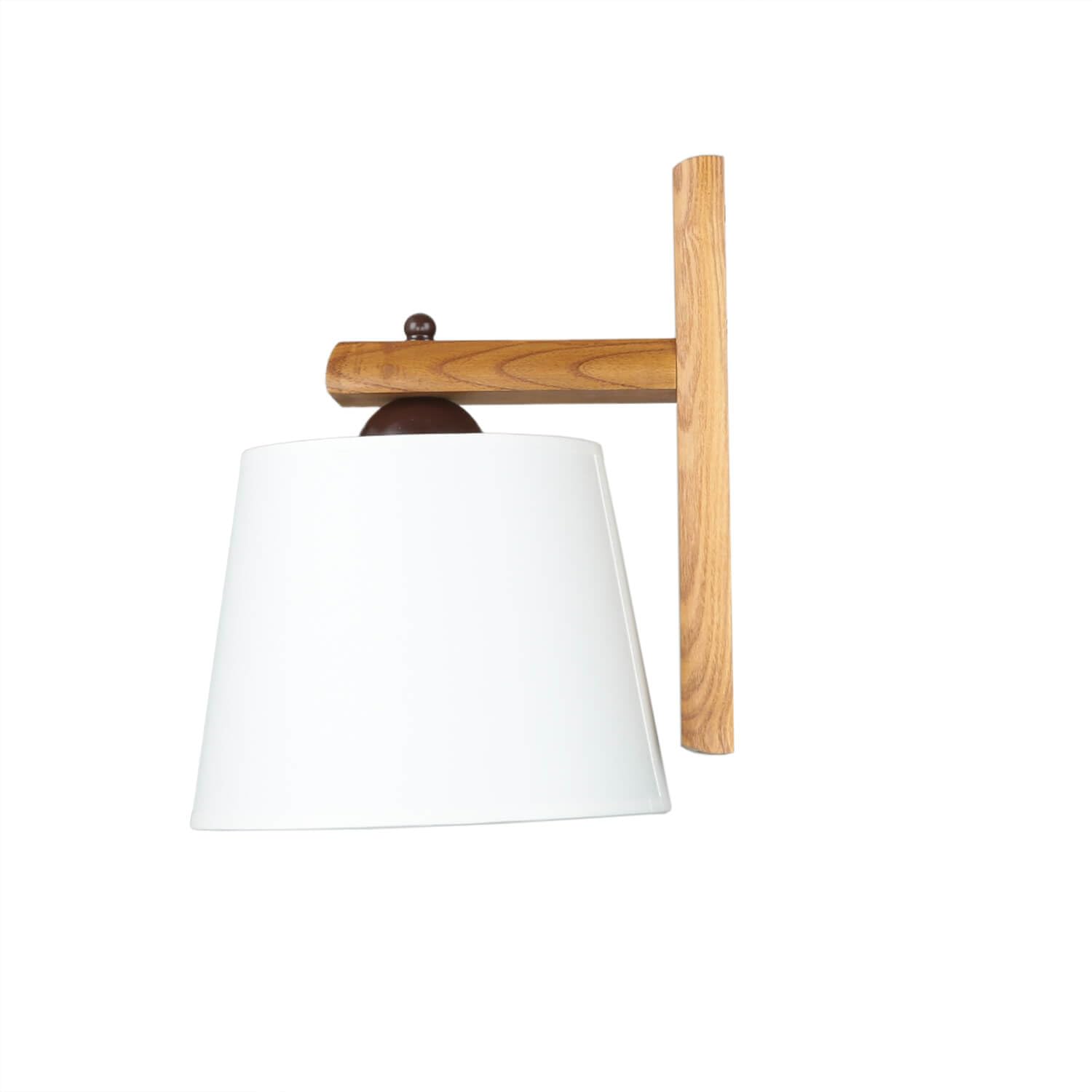 Licht-Erlebnisse Wandlampe Innen Stoff Eiche Rustikal Ecru Flur Wohnzimmer T:20 cm E27 max. 60W Modern gemütliche Wandleuchte Schlafzimmer AIDA