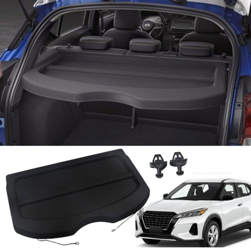 Marretoo for Nissan Kicks Cargo Cover 2024 2018 2019 2020 2021 2022 2023 for Nissan Kicks Accessories Rear Trunk Shade Non-Retractable Trunk Cover Rear Parcel Shelf Finisher(NOT FIT 2025 New Kicks)
