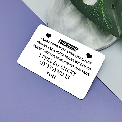 Best Friends Gift Wallet Insert Card Birthday Gift for Women Men Friendship Jewelry Gift for Friends Bestie Wedding Anniversary Jewelry Gift for Sister Brother Christmas Graduation Metal Wallet Card2