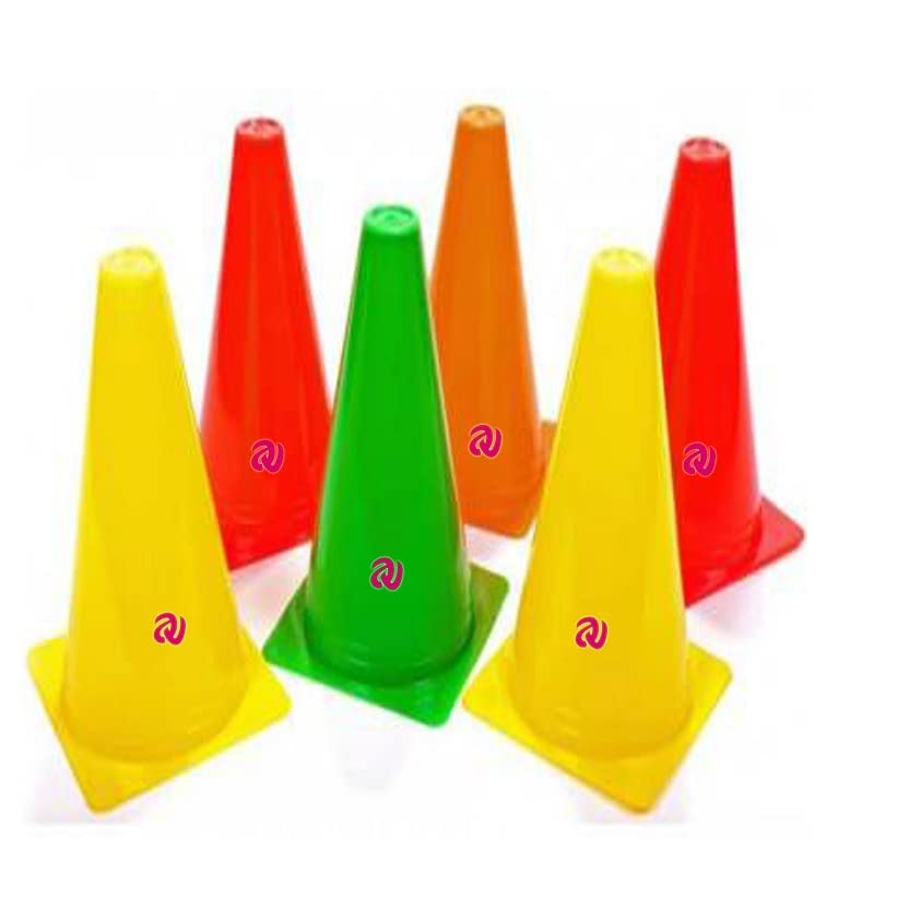 Polyethylene Agility Marker Cones for Soccer Cricket Training Sports Training Traffic Cone Dog Agility and Outdoor Agility Training (Multicolor)-image-4