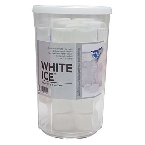 White Ice (TM) Reusable Ice Cubes for your Drinks 24 Cubes