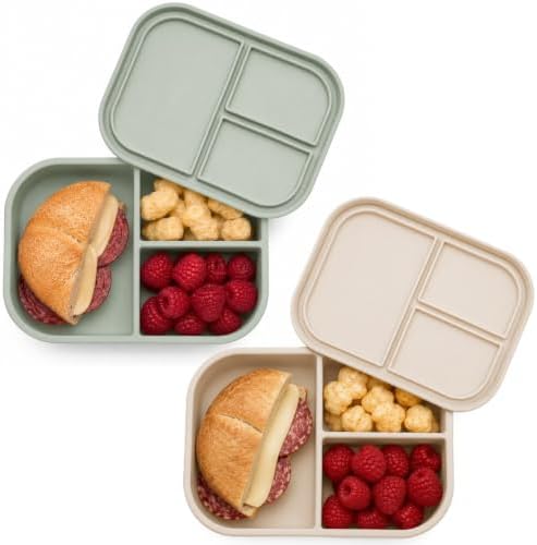 Ali+Oli Silicone Bento Box Bundle Kids Lunch Daycare Containers Coco & Pine image 5