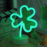 Clover Neon Signs Lights - Green Neon Signs Lights USB/Battery Powered Led Lucky Desktop Decor for Wedding Birthday Party Bedroom Shop Bar Christmas Gift Shop St Patricks Day Decor