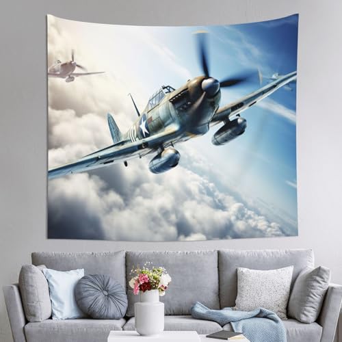 Tapiz de pared DUWAA de 152x130 cm que transforma tu sala de estar con su diseño de avión