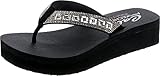 Skechers Vinyasa Geo-Queen, Sandalia Mujer, Black, 38 EU