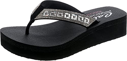 Comparativas de Menorquinas nino los más recomendados. 22 Skechers Vinyasa Geo-Queen, Sandalia Mujer, Negro, 22.0 cm