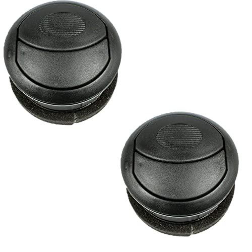 Lot 2 Grilles Aération Noire Ventilation Diffuseur Buse d'Air Avant Gauche et/ou Droite compatible pour NEMO de 2008 à 2018 FIORINO de 2007 à 2018 QUBO à partir de 2008 BIPPER de 2008 à 2018-8265FA