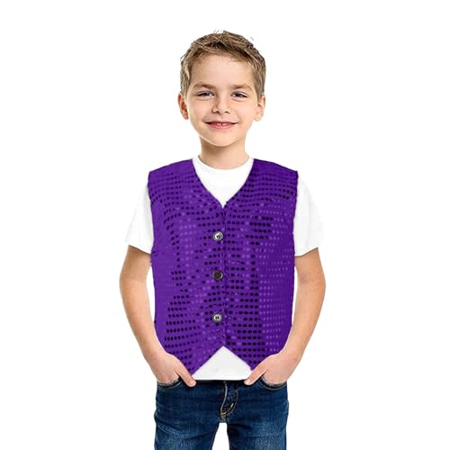 Generico Gilet da Ballo Lucido per Bambini per Carnevale Gilet