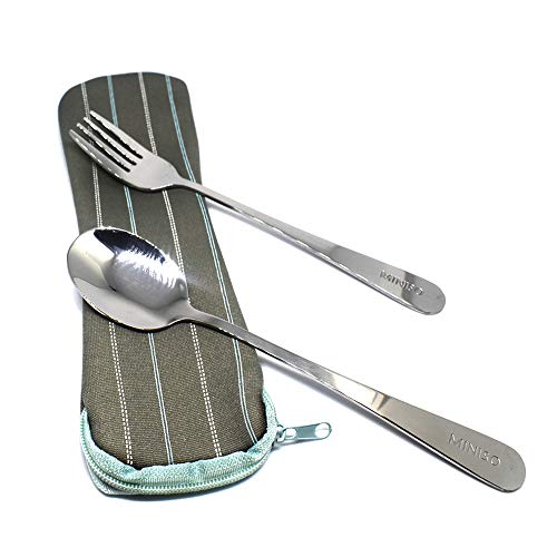 Image of MINISO Kitchen Stainless Steel Tableware Cutlery Set(Fork + Spoon),8.1 inch,90g
