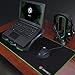 ENHANCE Cryogen 5 Gaming Laptop Cooling Pad Stand - Laptop Cooler with 7 Adjustable Height Settings & Dual USB Ports up to 17 inches - 1 Ultra Quiet High Performance LED Fan 800 RPM - Green