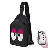 Gelrova City Serise LED Crossbody Bag, Full Color Screen and Programmable DIY, Outdoor Advertising Travel Sling Backpack