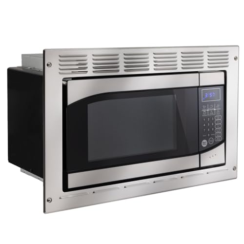 Tough Grade RV Microwave | 0.9 Cu. Ft. Built-In Stainless Steel Microwave | 8 Express Cook Presets, 10 Power Levels, Instant Start | Greystone Replacement | Travel-Safe, 120V RV Installation Only