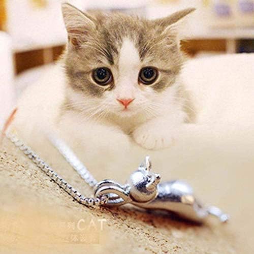 Wonvin Collection Womens 925 Sterling Silver 3D Cute Hanging Cat Lover Matte Surface/Smooth Pendant Necklace 18 inch Chain