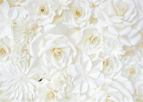 Fondo decorativo floral blanco 10x8 pies para fotografía miniatura 1
