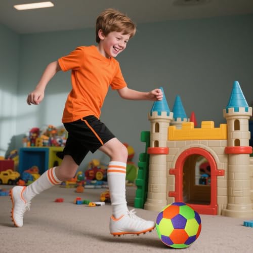 Lemondo Safe Sport Gear – The House Ball | Weicher Soft-Fußball Größe 4 aus Filz, Leiser Indoor Fußball für Wohnung & Büro, Wand- & Bodenschonend, Hochwertiger Trainings- und Freizeitball