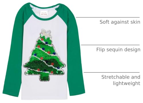 Image of Christmas Shirts for Girls and Boys Flip Sequin Santa Christmas Tree Kids T-Shirt Clothing