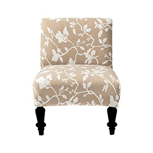 Image of Eco-Ancheng Armless Chair Slipcover Removable Armless Accent Chairs Covers Washable Armless Slipper Chair Slipcover Printed Armless Chair Furniture Protector Covers for Living Dining Room Hotel
