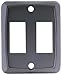 JR Products 12881-5 Black Double Switch Face Plate