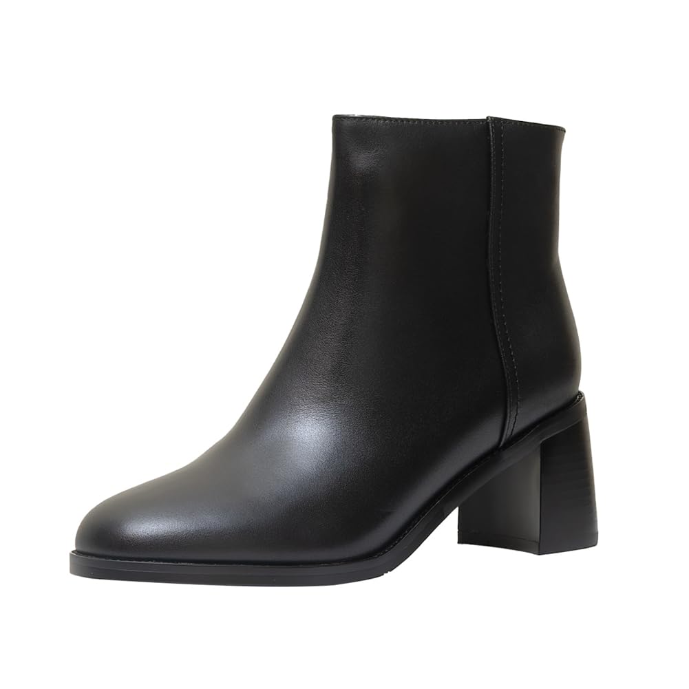 ONEENO Women's Dress Heels Leather Ankle Boots