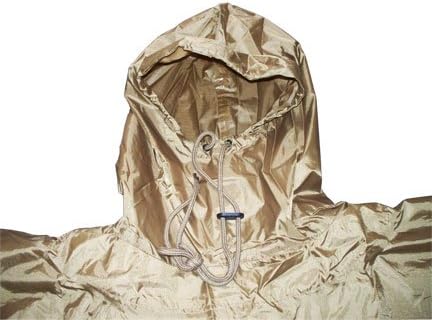 Military USMC Style Poncho Rain Coat Water Resistant Tan Color