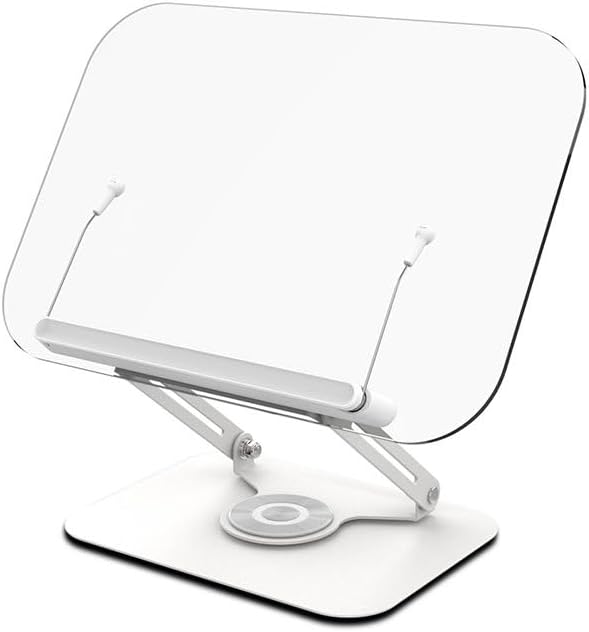 Acrylic Up Down 360 Degrees Transparent Book Stand Desktop Tablet Student Reading(Style1)