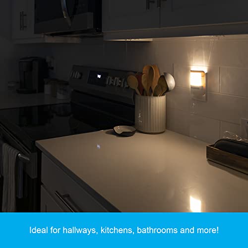 Image of GE LED Night Light, Motion Sensing, Dimmable, Louver Shade, White, Plug-in, UL-Certified, Ideal Nightlight for Bedroom, Bathroom, Kitchen, Hallway and More, 67555