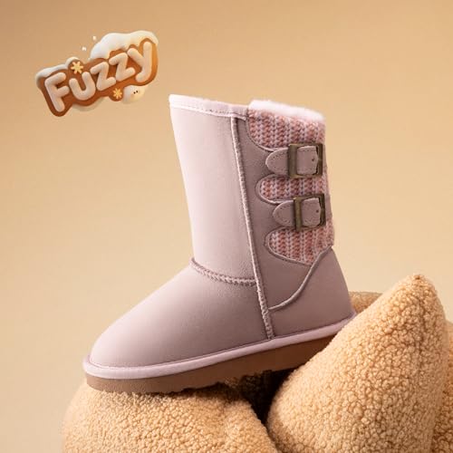 DREAM PAIRS Girls Winter Boots Kids Snow Shoes,All Pink,2 Little Kid - image 6