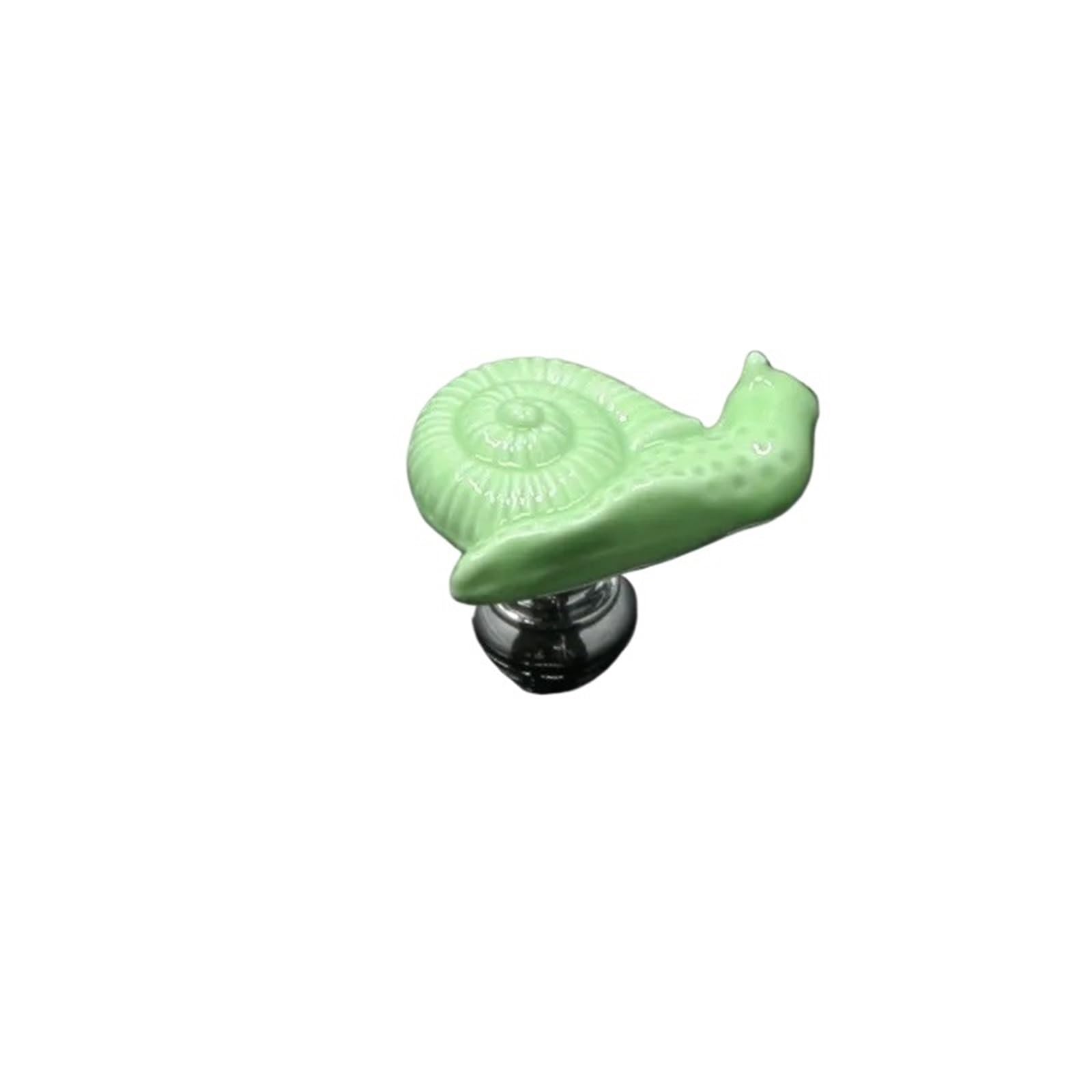 GNYVZXPLQ Ceramic Handle Drawer Knobs, 7 pcs Cartoon Snail Pastoral Ceramic Single Hole Cabinet Drawer Knobs Multicolor(Green)